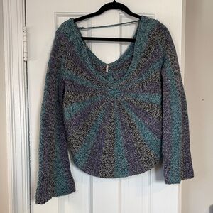 Free People Knit Sweater with V-Neck